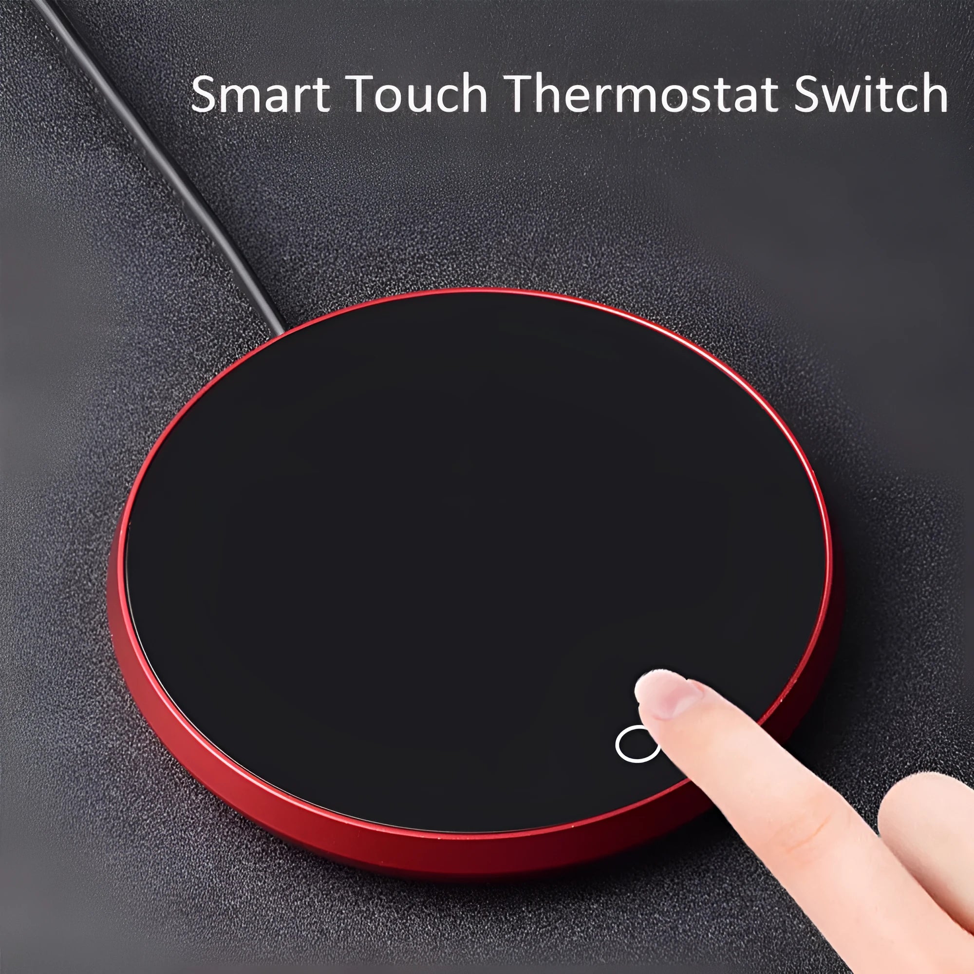 Black USB heating coaster pad for keeping mugs and cups warm on a desk