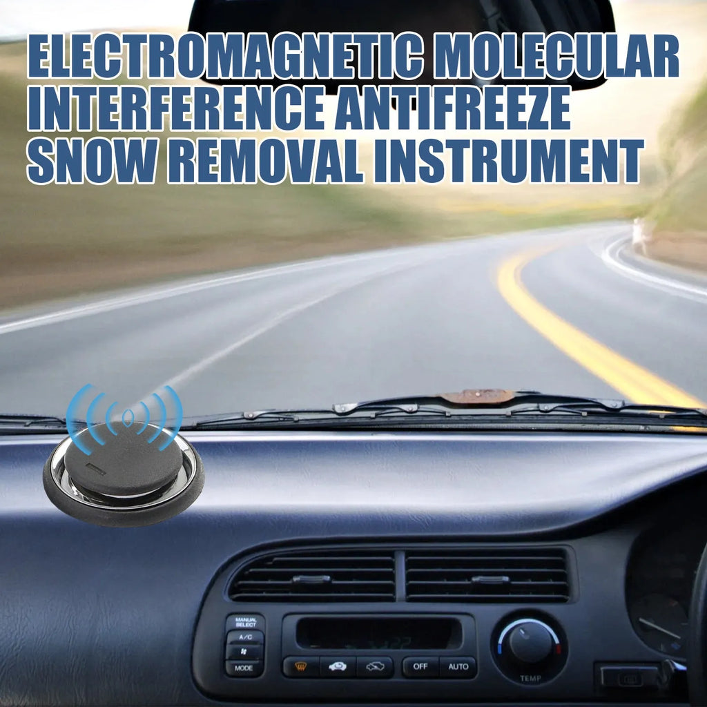 Black portable car de-icing instrument measuring 7.4cm for winter windscreen ice melting