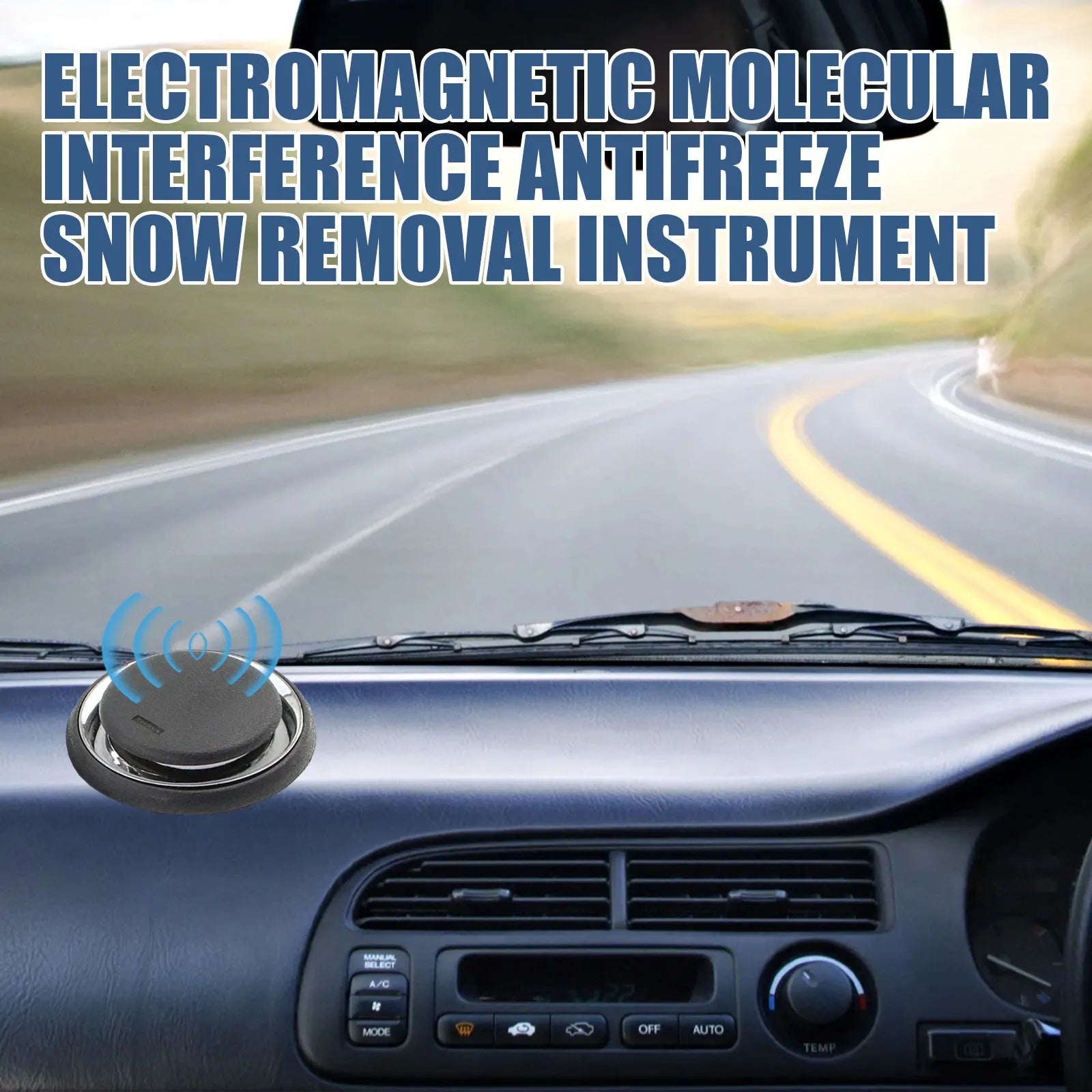 Black portable car de-icing instrument measuring 7.4cm for winter windscreen ice melting