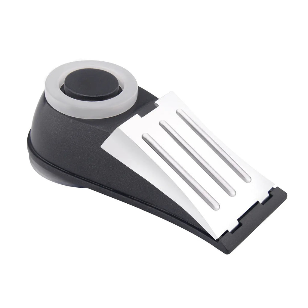 Hotel door stopper with flashing burglar alarm grey white wedge under door