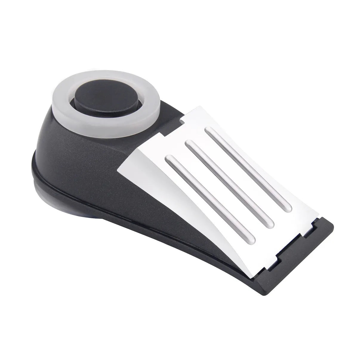 Hotel door stopper with flashing burglar alarm grey white wedge under door
