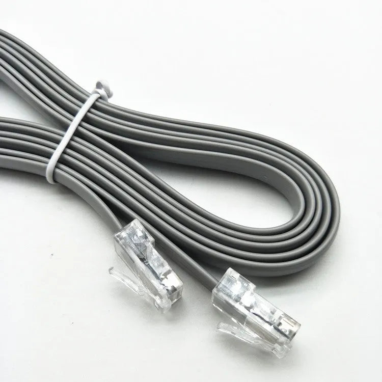 Silver grey CAT6 Ethernet cable 2 metres long with RJ-45 connectors