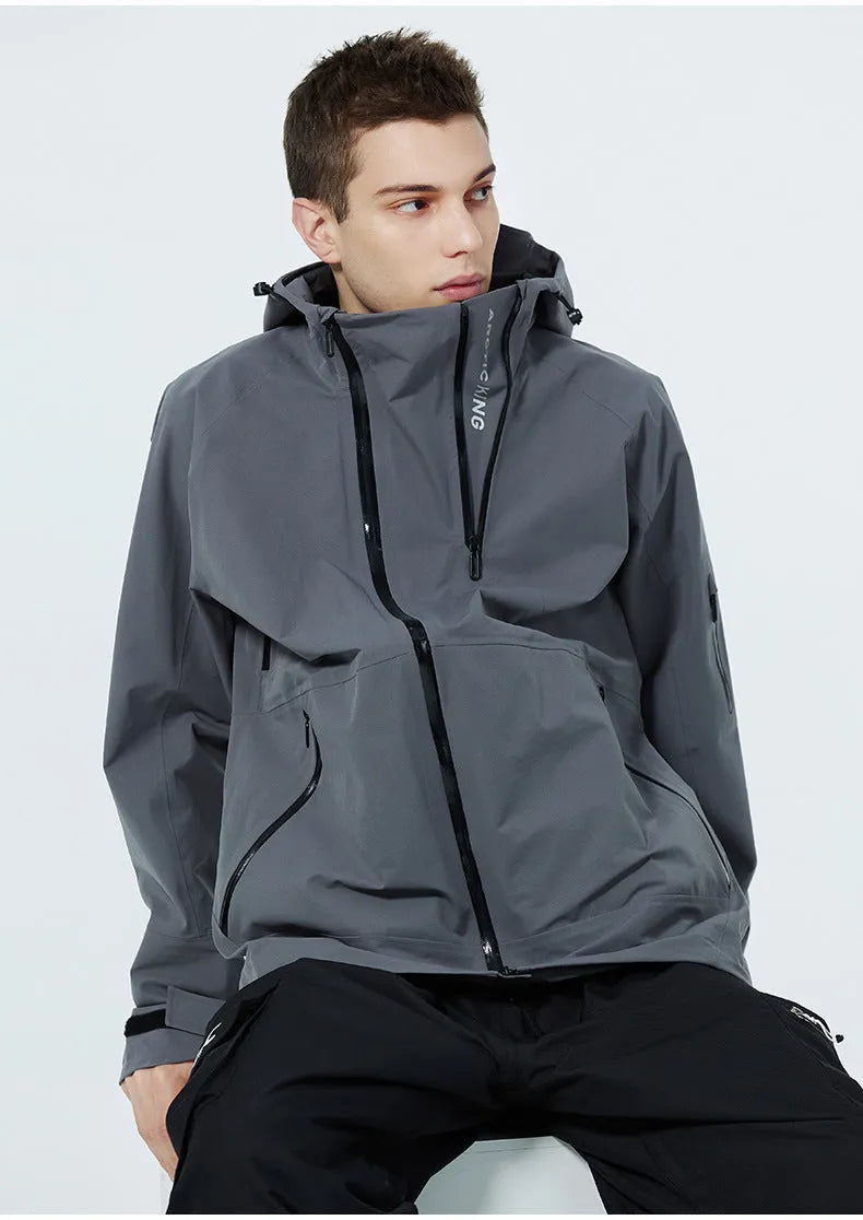 Unisex waterproof windproof ski suit in yellow, black, gray, or liner colour for winter sports