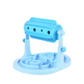 Interactive pet slow feeder bowl with adjustable height in blue, green, and pink options