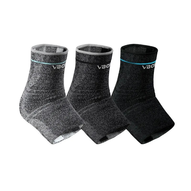 Ankle support compression sleeve for adults in black, dark grey or light grey, sizes M L XL