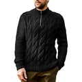 Men's half high neck long sleeve acrylic knit sweater in solid colour, size M to 2XL