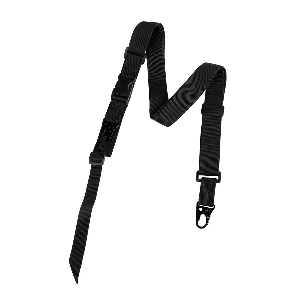 Army green nylon crossbody sling strap with an alloy buckle shown at full 148cm length.