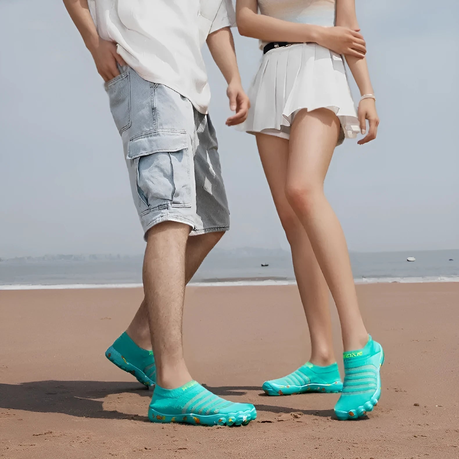 Women's flyknit camouflage water shoes with rubber sole and lace-up front in multiple colour options.