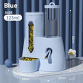 White, blue, and pink plastic hamster automatic drinking water feeder and food basin set.