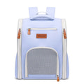 Four Sides Breathable Pet Bag foldable Oxford cloth portable pet carrier in beige with cartoon pattern