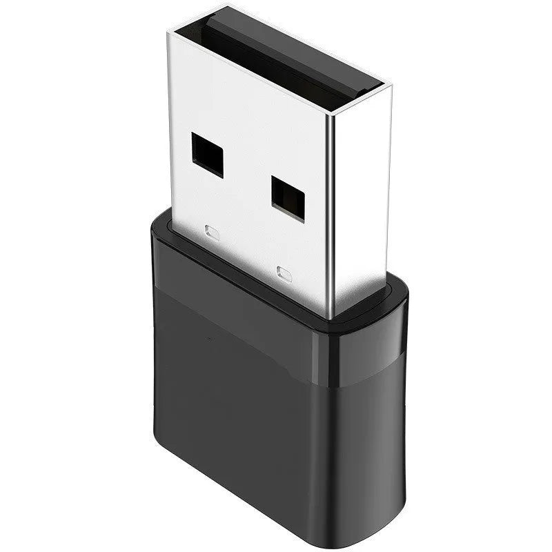 Black two-in-one network card mini Bluetooth adapter with USB interface and nickel-plated wolf tooth adapter