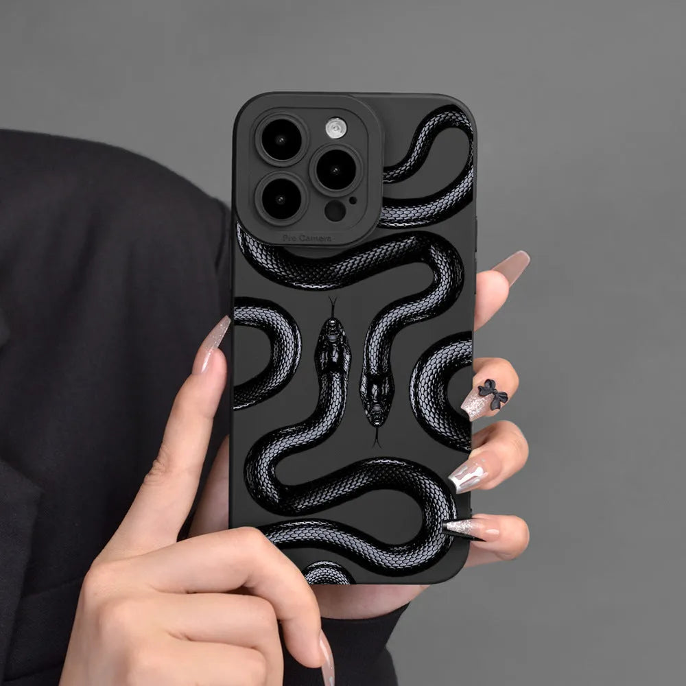 Plastic protective cover for Apple iPhone, black soft shell case with spray finish