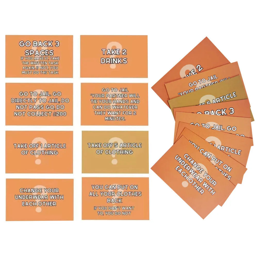 Paper couple board game set with puzzle cards for interactive play