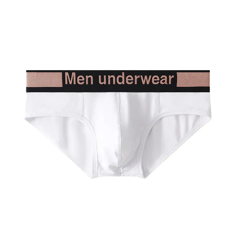 Men's modal briefs with gradient belt detail in low waist design showing black, white, and pink colour options