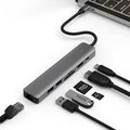 LQT-LH07 7-in-1 USB-C PD computer hub and card reader on a desk.