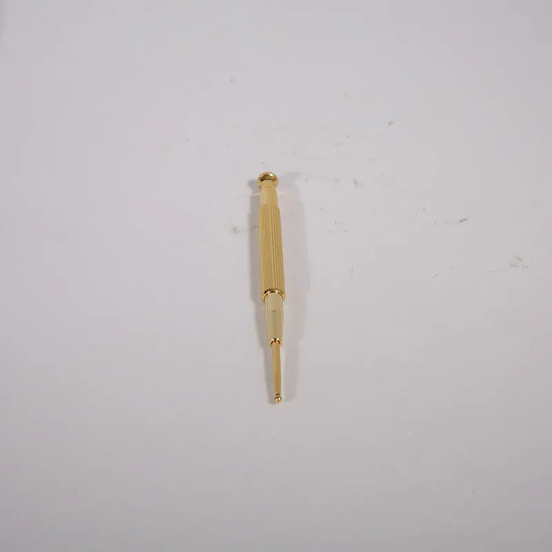 Brass elastic auricular points massage probe pen in yellow for health massage use