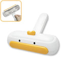 Manual pet hair remover tool with yellow duck design and polyester bristles