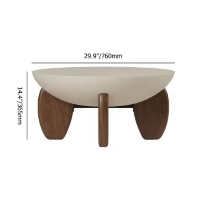 White solid wood coffee table with adjustable legs and storage compartment
