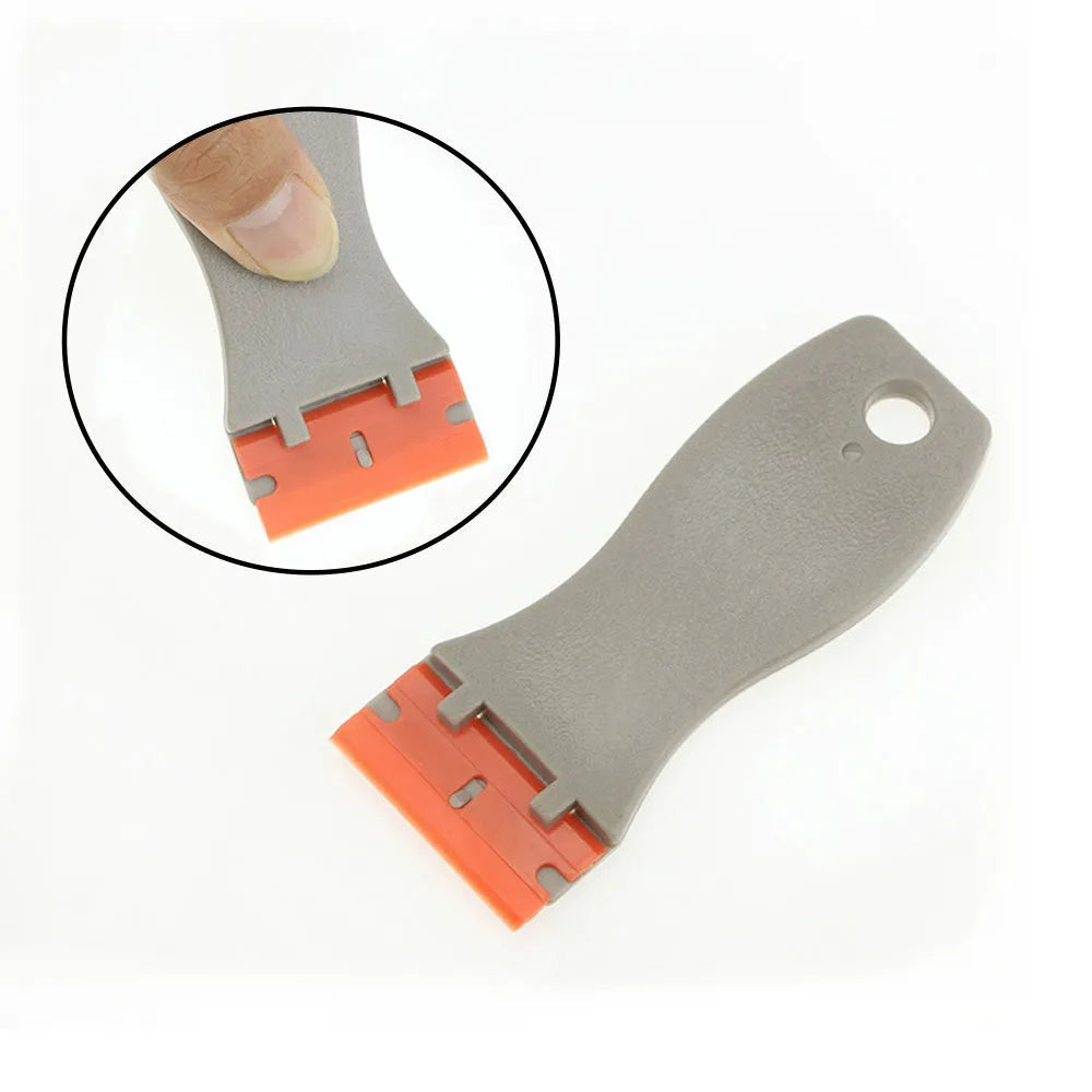 Stainless steel grey scraper 102mm for car film glue removal with metal blade