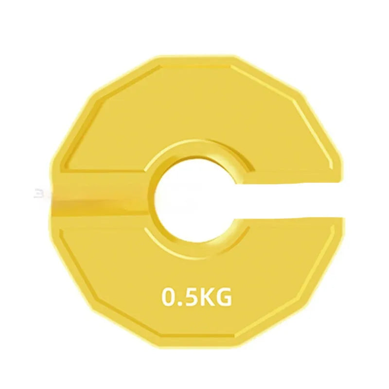 Rubber barbell weight plate in green on white background, portable aperture design for dumbbell strength training