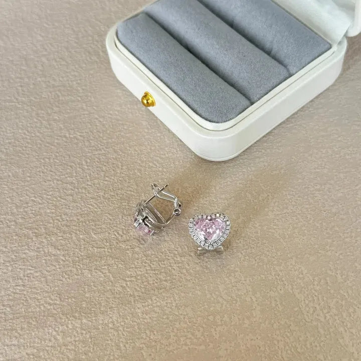 S925 sterling silver stud earrings for women, platinum colour with floral and water droplet pattern