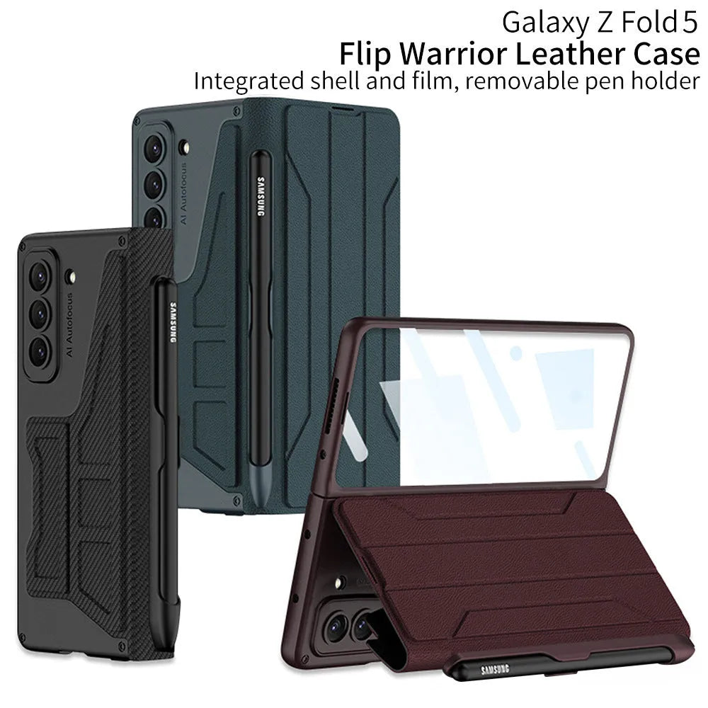 Samsung Galaxy Z Fold5 PC back cover case in Carbon Fiber Pattern with anti-fall protection
