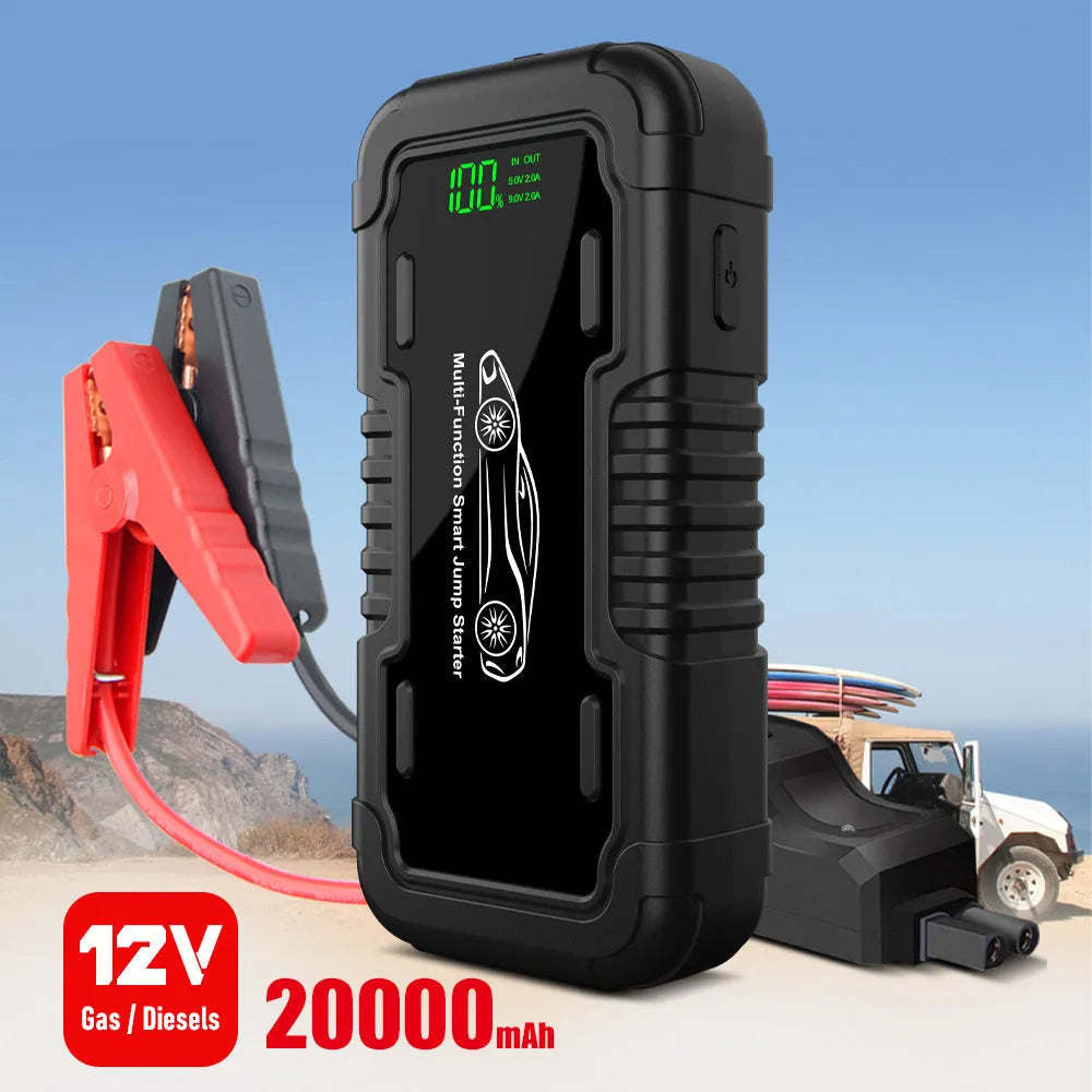 20000mAh car emergency start power supply with LED lights and clamp cables