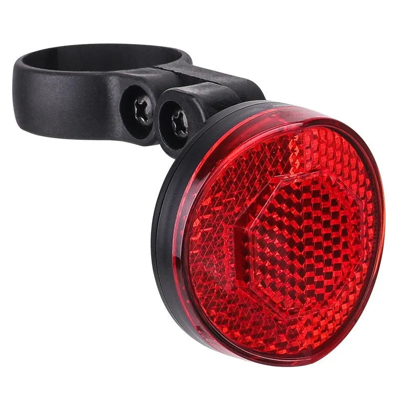 Red plastic bicycle anti-theft taillight bracket with integrated seat post reflector for cycling safety