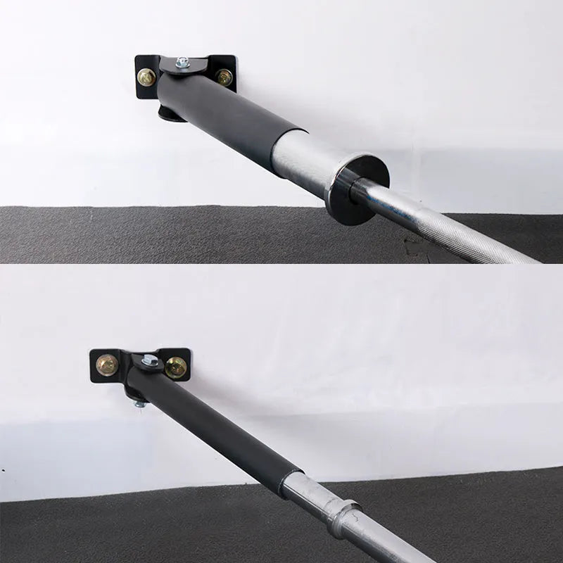 Steel wall-mounted rack with 25 tubes for storing barbell rods or poles