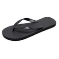 Men's black flip-flops with a textured rubber sole and lightweight EVA upper.