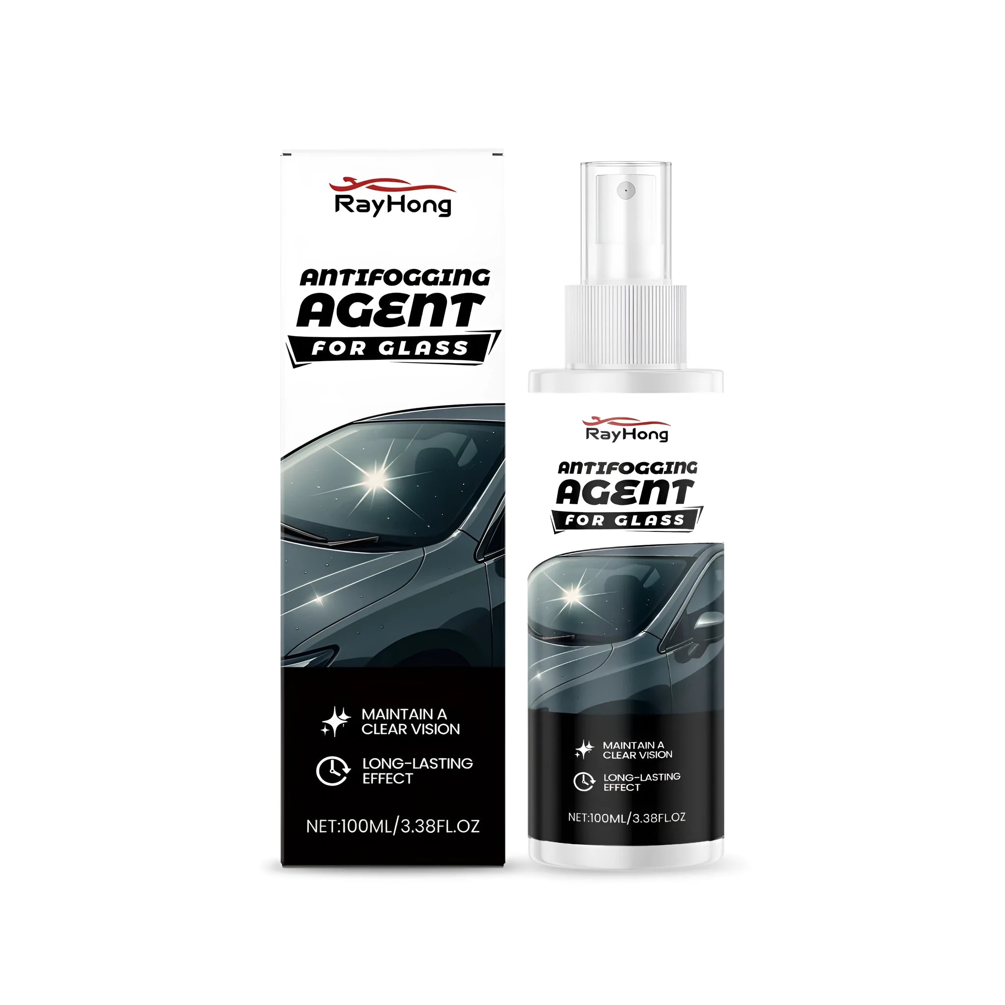 100ml spray bottle of antifogging agent for glass car windshield mirror home use
