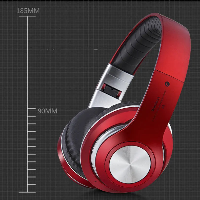 Private Mode 5.0 folding wireless stereo headphones in black with head-mounted design and button controls
