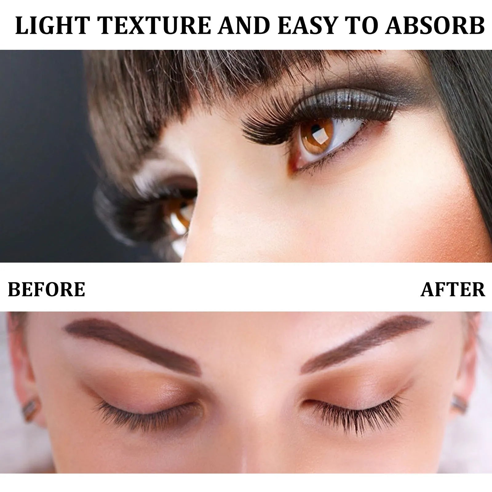 3ml bottle of natural eyelash growth serum for curly black lashes