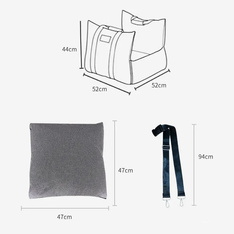 Removable washable cloth pet travel mat for small dogs and cats under 10KG with adjustable snap buckle