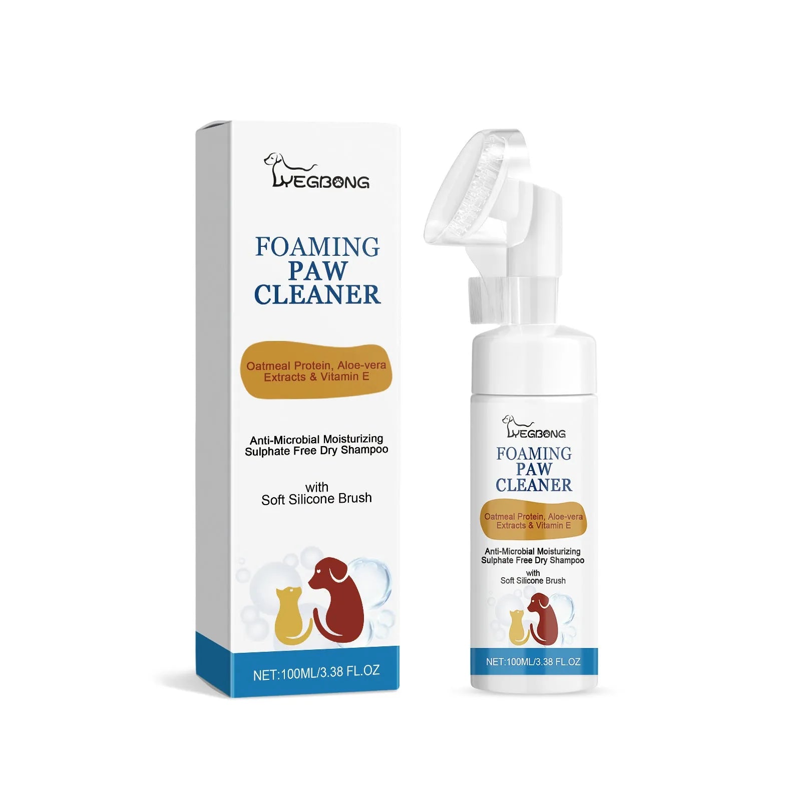 Pet Paw Cleaner Deep Care Foam 100ml non-rinse dog paw cleaning foam bottle