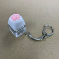 Decompression button keychain press sound toy with cat paw style, Type-C rechargeable, compact pendant design