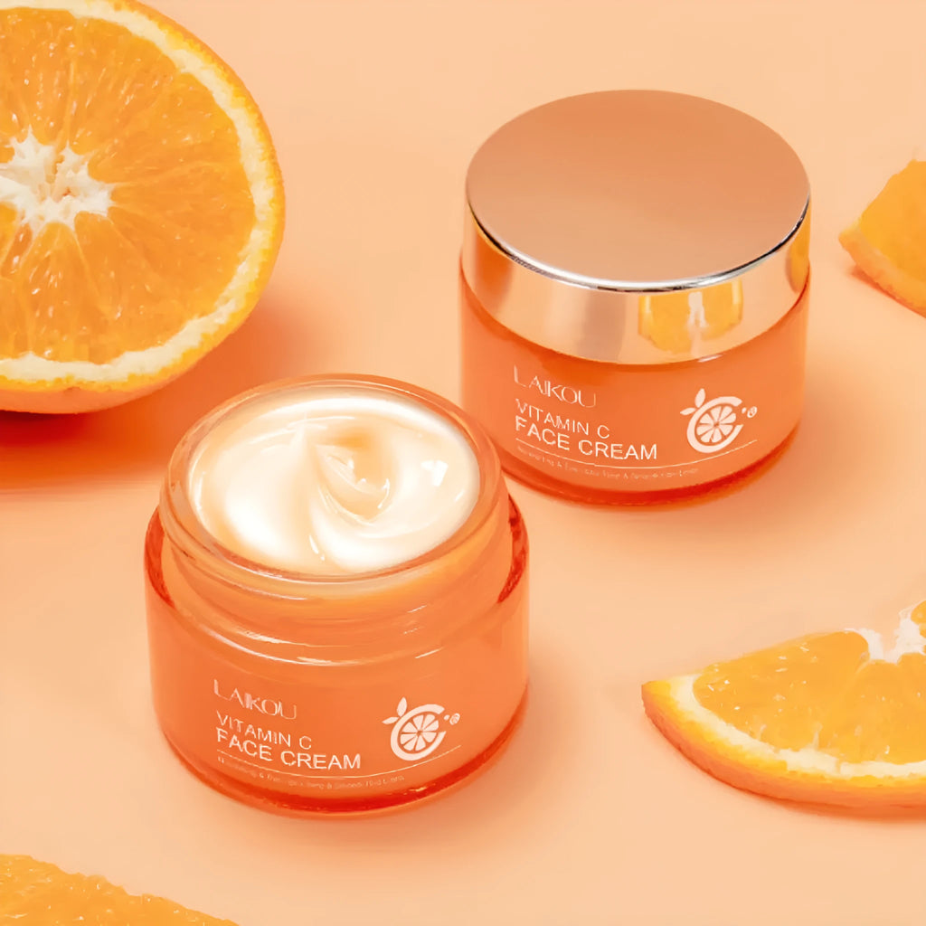 Vitamin C Delicate Moisturising Cream 50g in orange pot with white lid