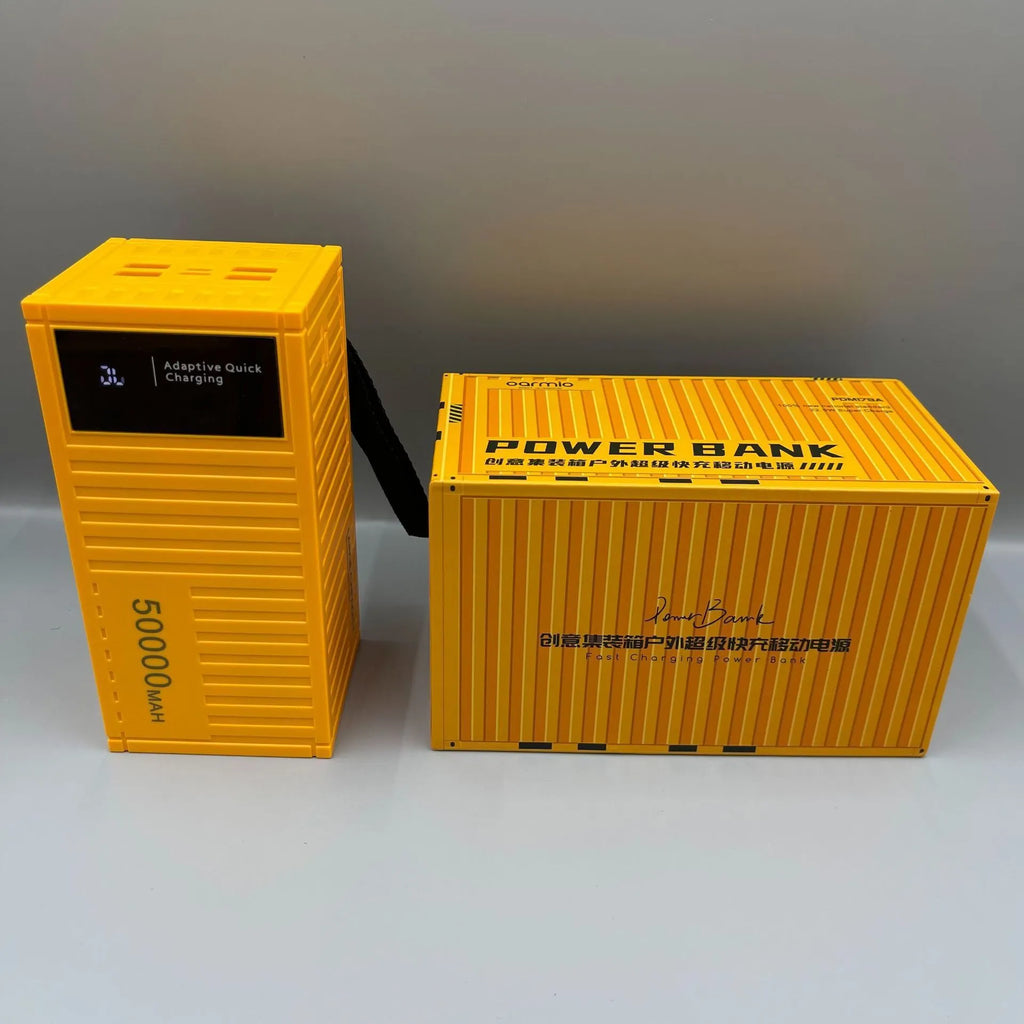 50000 mAh digital display power bank with PVC shell, industrial style, 145x70x65mm