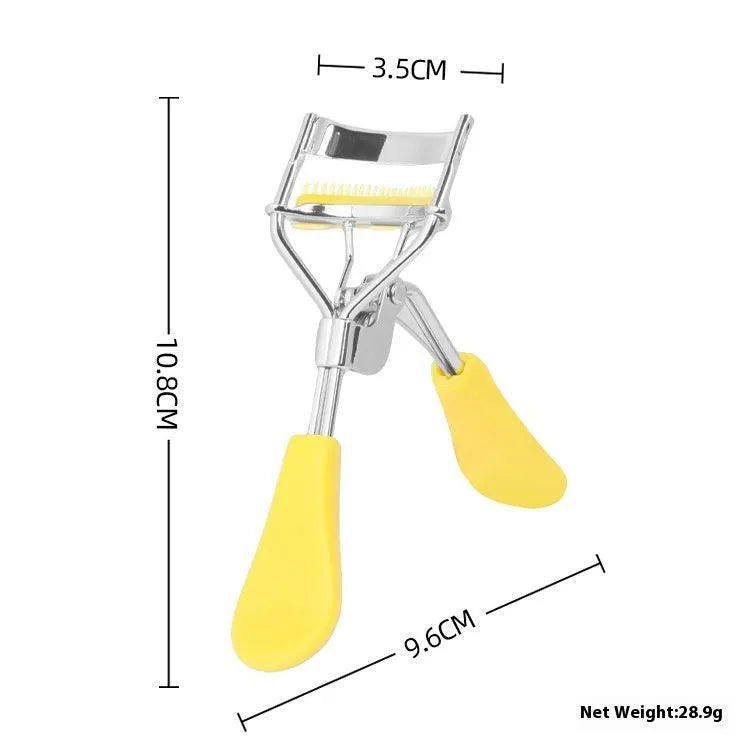 Manual A4 eyelash curler with comb in carbon steel and ABS plastic, shown in a selection of colours.