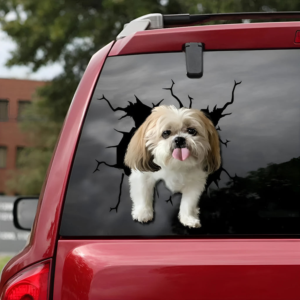 Tearing-funny torn style reflective dog body sticker for car window in QCTMK2904 colour.