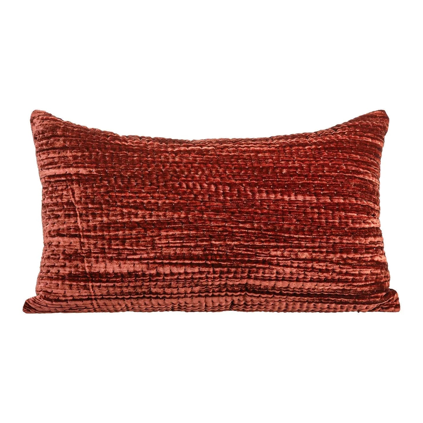 Antique style quilted cushion pillow in green, red, mocha, or orange, shown in square and waist sizes.
