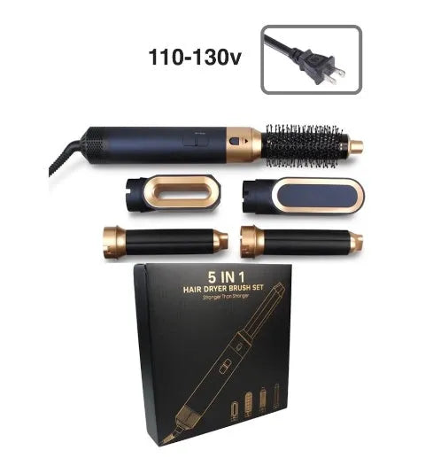 5-in-1 hot air comb with ceramic thermal conductor over 31mm diameter in black