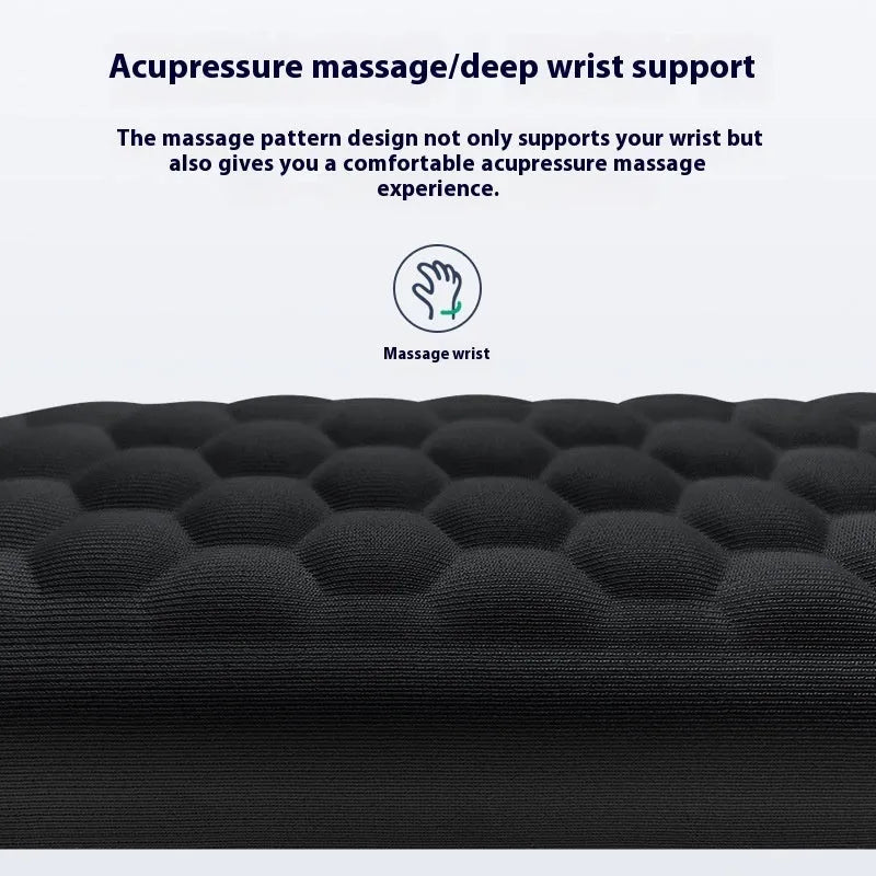 Memory foam mouse wrist pad with silicone base in black cloth cover option