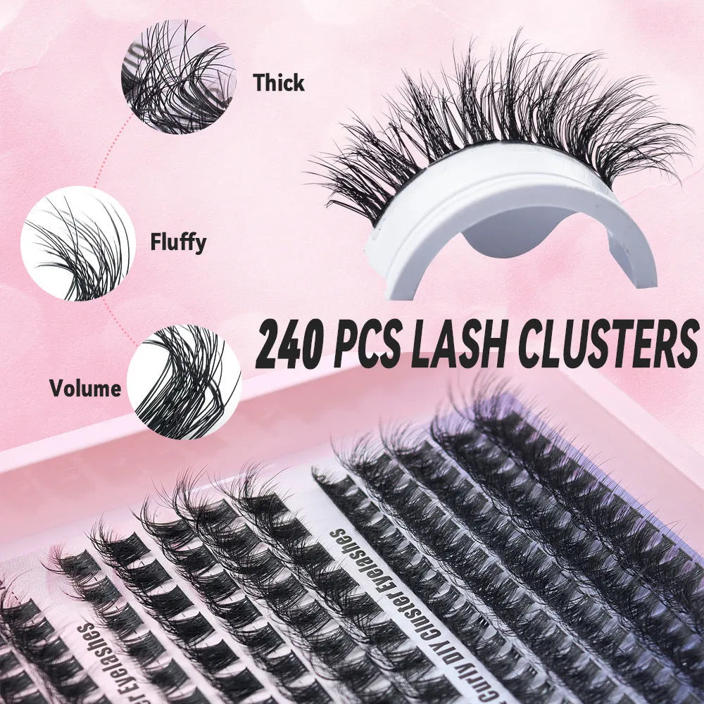 Large mixed false eyelash set in storage box with multiple style options