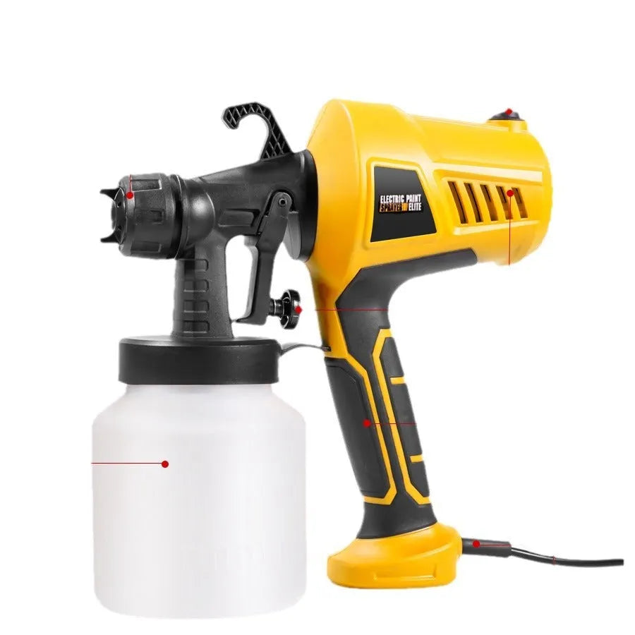 500W orange electric spray gun with 2.5mm nozzle and upper suction cup for disinfectant and paint