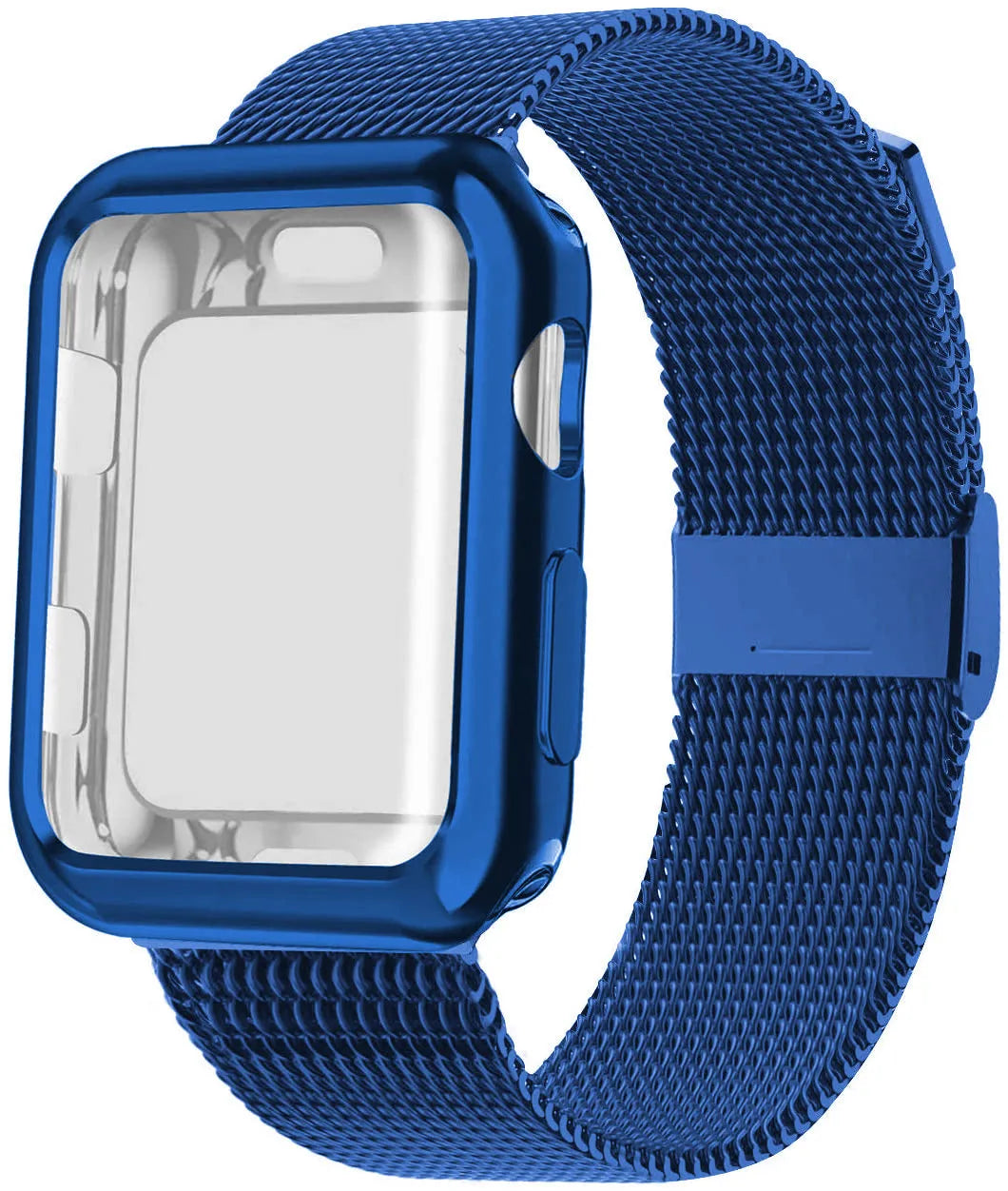 Magnetic Milan metal and TPU Apple Watch band in multiple colours with a storage case.