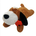 Pet anxiety companion sleep toy with heartbeat device in beige, for dogs and cats, 17x36x17 cm