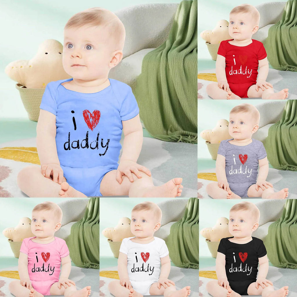 English letter printed cotton baby romper in triangle jumpsuit style, neutral for boys and girls, sizes 0 to 24 months