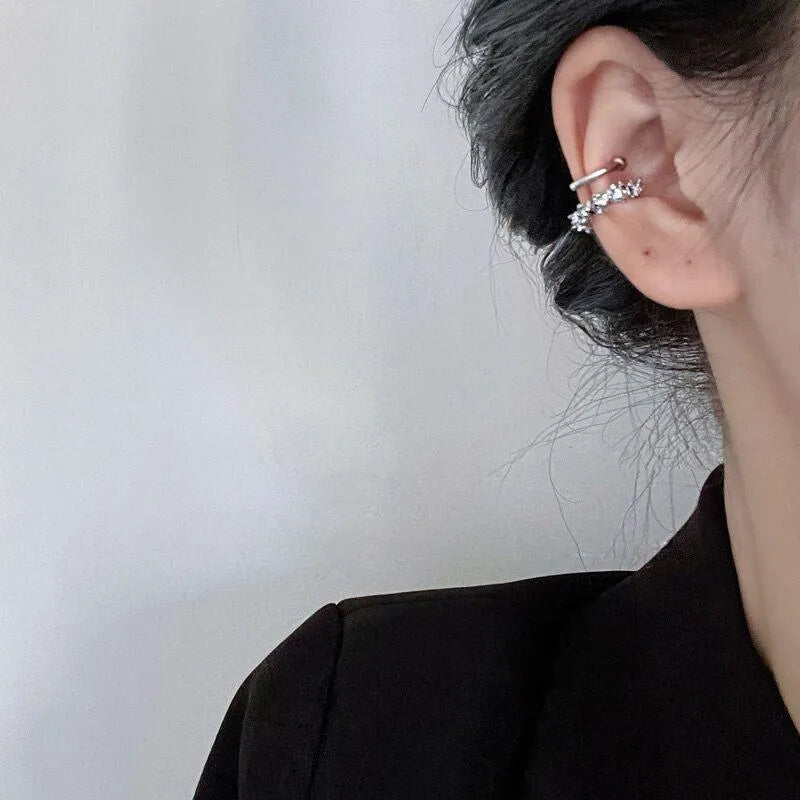 Geometric irregular clip-on earrings with frosty B4710 colour finish