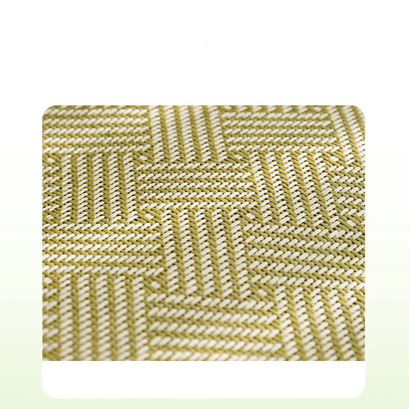 Green pet cooling mat with raised backrest nest for a dog or cat.